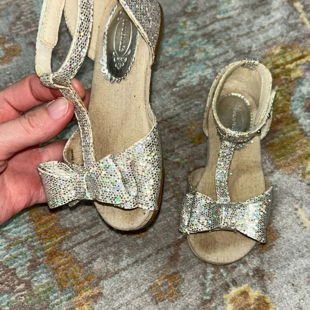 Joyfolie glitter bow flats sz 7 toddler